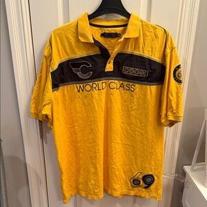 COOGI Yellow and Black Polo Shirt for Men